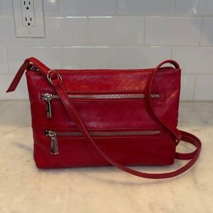 Hobo International Purse Vintage Y2K Red Leather Crossbody Bag Mara Style